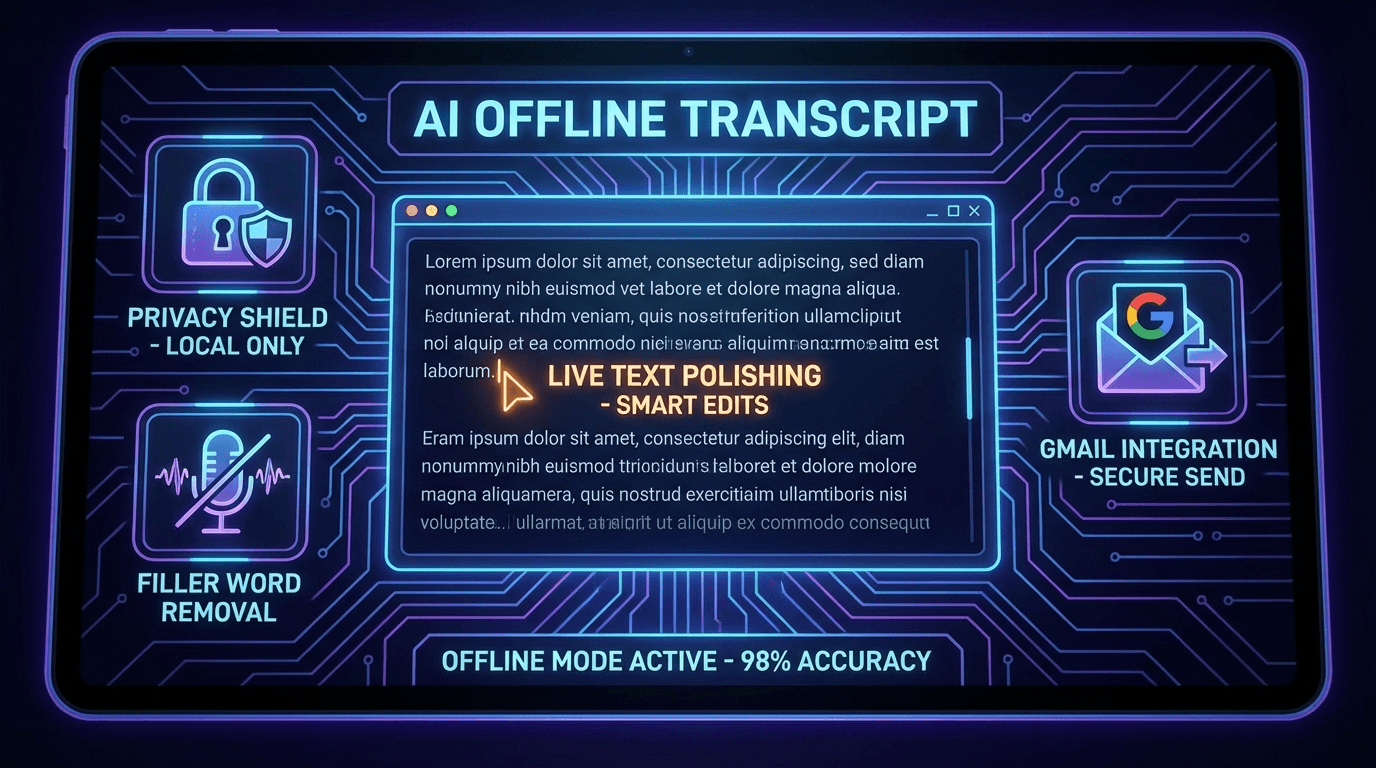 offline AI transcription app