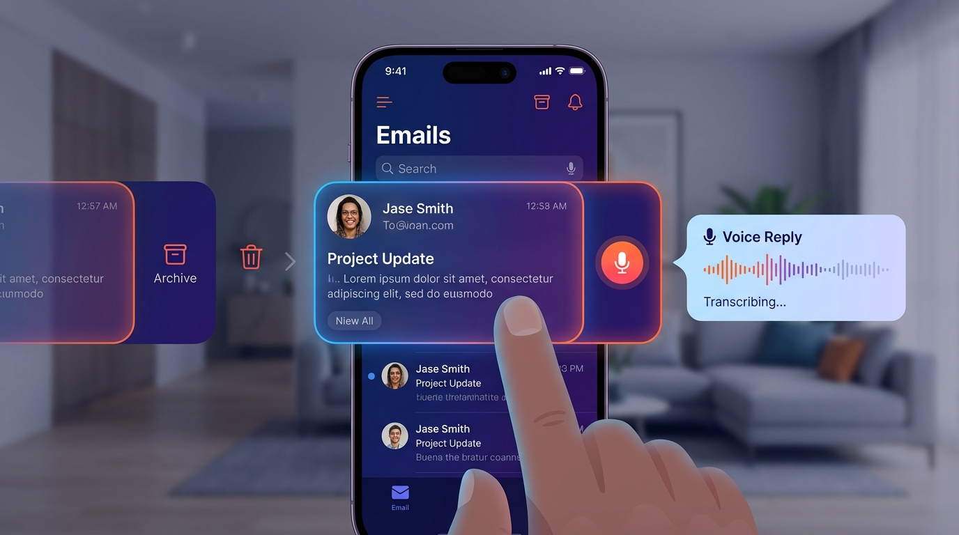 tinder-style email app